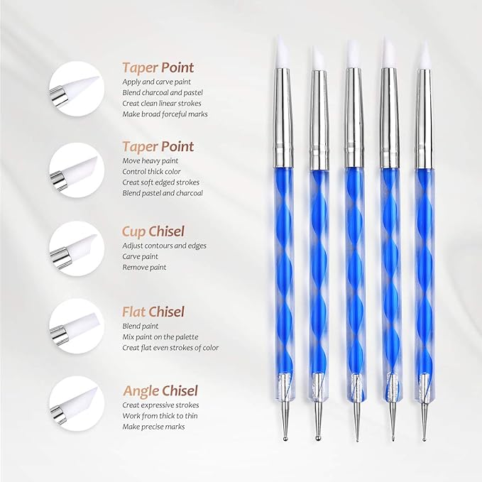 ISSEVE Pottery Clay Sculpting Tools 43Pcs Double Sided Ceramic Clay Carving Tool Set with Upgrade Stand-Up Design Carrying Case for Beginners Professionals School Student Pottery Modeling Smoothing