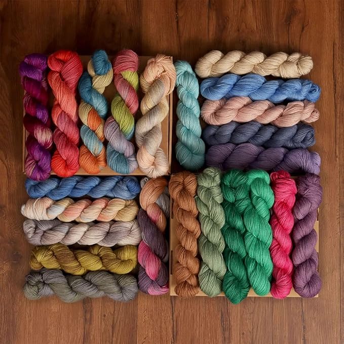 100% Baby Alpaca Yarn Wool 100g Hank DK Weight Hand Dyed Made in Peru - Heavenly Soft and Perfect for Knitting and Crocheting (Fall Harvest, DK Hand Dyed - 100g Hank)