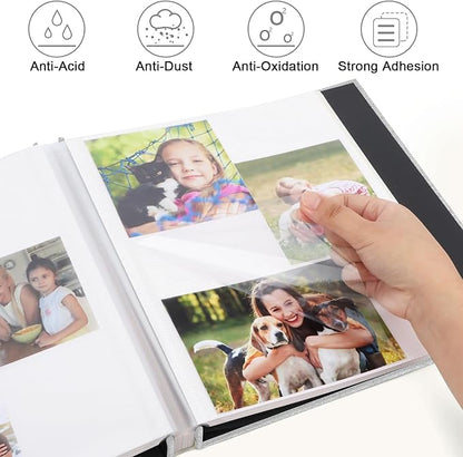 Zesthouse Large 18In Photo Album Self Adhesive 60 Pages, Scrapbook Albums with Sticky Page Holds 10x12 & 8x10 & 5X7 & 4x6 Pictures, DIY Photo Book Ideal Gift for Family Wedding Baby