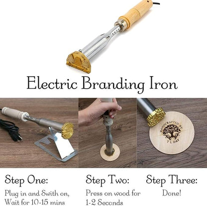 Custom Branding Iron for Wood Logo, for Wood Branding Iron Personalized Branding Iron stmap (3"x3" Electronic Soldering Iron)