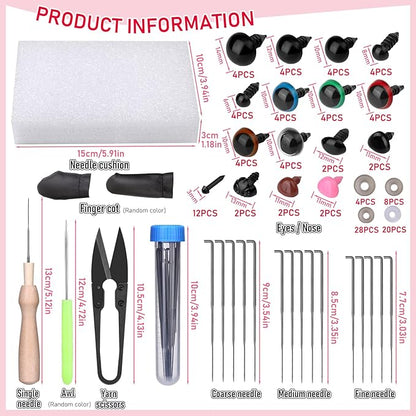 JUPEAN Needle Felting Kits, 60 Colors Wool Roving, Wool Felting Kit with Felting Needles, Foam Mat, Needle Felting Supplies