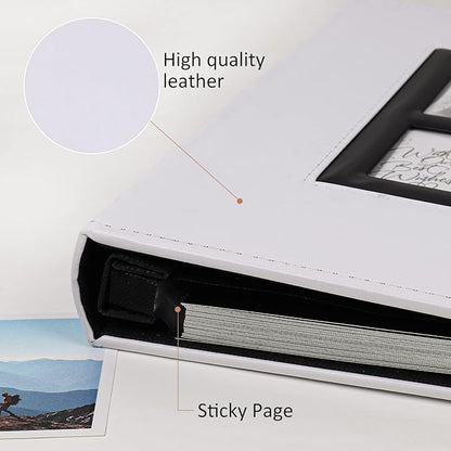 RECUTMS Photo Album Self Adhesive, Magnetic Self-Stick 60 Page Scrapbook Photo Album Black Inner Page for Family Wedding Baby Birthday Christmas Anniversary Holds 3x5 4x6 5x7 6x8 8x10 Photos