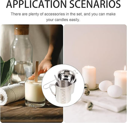 EXAOMBLE Candle Making Material with Handle Wax Melting Cup for DIY Candle Crafting Multipurpose Wax Pouring Pot Soap for Creative DIY Projects
