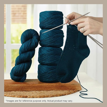 KnitPro Symfonie Hand Dyed Yarn | Extra Fine Merino Wool & Polyamide Blend for Knitting & Crocheting, Fingering Weight, Oeko-TEX Certified 400m, 100g Skein | Terra Semi-Solid Peacock Green