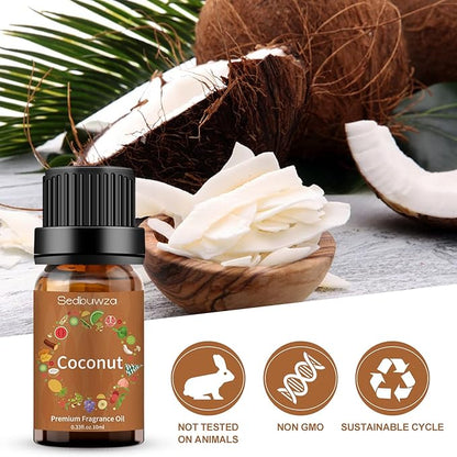 Sedbuwza Coconut Essential Oil, Pure Organic Coconut Fragrance Oil for Diffuser, Humidifier, Soap, Candle, Perfume