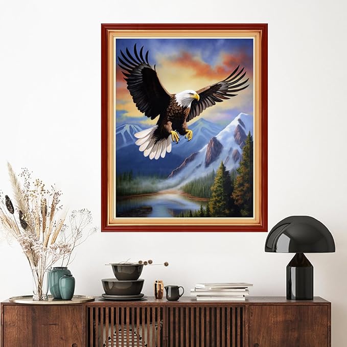 Artvxeay Stamped Cross Stitch Kits | Embroidery Kits for Beginners Craft Kit Needlepoint for Adults Supplies DIY 11CT- (Eagle Landscape 16x20 inch)