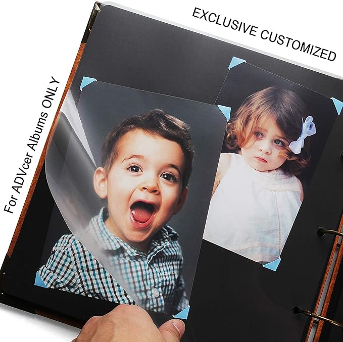 ADVcer 30 Sheets 9.84 x 10.24" Clear Insert Page Protectors Film - Exclusive Customized (NOT Pocket Non-adhesive) Acid Free Flexible Photo Sheet Divider, ONLY match ADVcer 10x10 Photo Album Scrapbooks