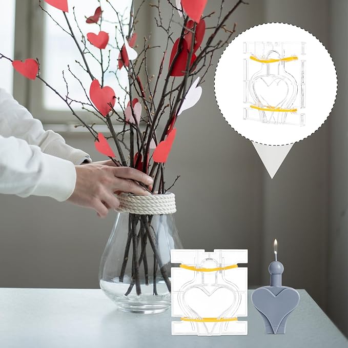 Sewroro Reusable Plastic Candle Mold for DIY Handmade Crafts Small Heart-Shaped Mold with Smooth Surface Flexible and Mould for Candle Making and Wax Melts