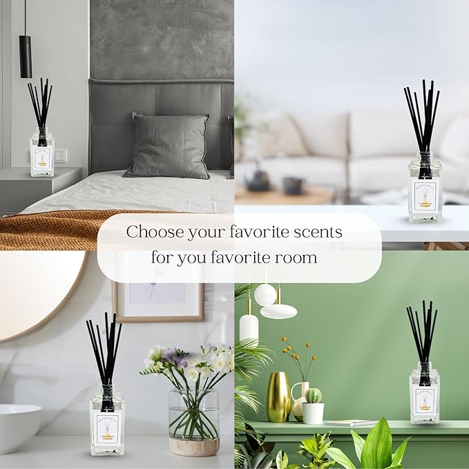 Preston and Lee Reed Diffuser Set | 100 ml (3.4 fl oz) Passionfruit and Pineapple Scent | Reed Diffuser Set | Aromatherapy Diffusers | Natural Reed Diffuser Oil for Home and Spa Fragrance