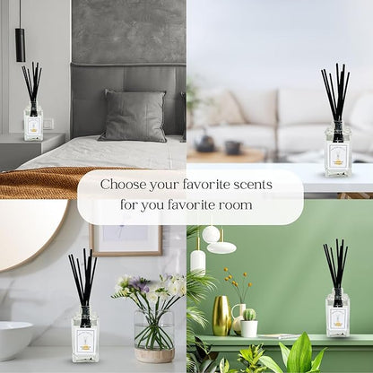 Preston and Lee Reed Diffuser Set | 100 ml (3.4 fl oz) Passionfruit and Pineapple Scent | Reed Diffuser Set | Aromatherapy Diffusers | Natural Reed Diffuser Oil for Home and Spa Fragrance