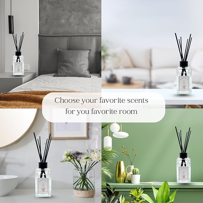 Preston and Lee Reed Diffuser Set | 100 ml (3.4 fl oz) Freesia and Lilac Scent | Reed Diffuser Set | Aromatherapy Diffusers | Natural Reed Diffuser Oil for Home and Spa Fragrance