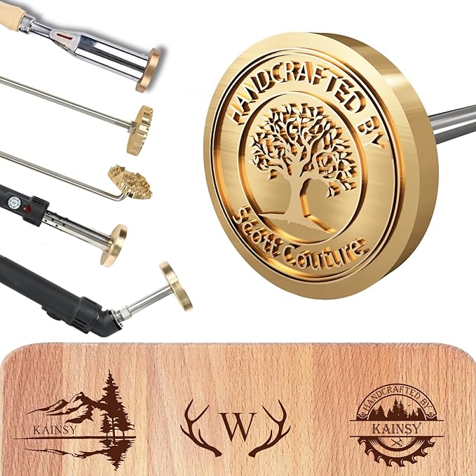 KAINSY Custom Branding Iron for Wood, Electric Wood Branding Irons Personalized Leather Stamps with Your Logo/Text for Craftsmen, Handmade, Durable Wood Burning Stamps Tool for Food Meat Plastic