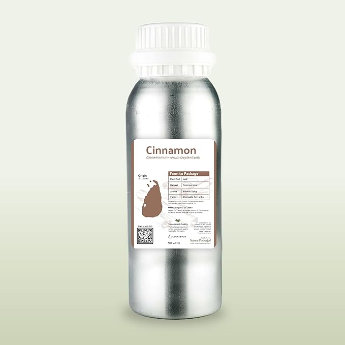 Nature Packaged Cinnamon Essential Oil - Direct from Sri Lankan Essential Oils - 100% Pure - Natural Aceite de Canela for Aromatherapy & Wellness - Premium Grade (2lbs)