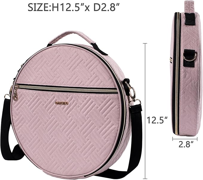 | Round Embroidery Bag(Empty) - Embroidery Storage Bag -Cross Stitch Supplies Organizer with Multiple Pockets for Embroidery Kits, Cross Stitch Suppliers, Embroidery Floss (Bag Only)