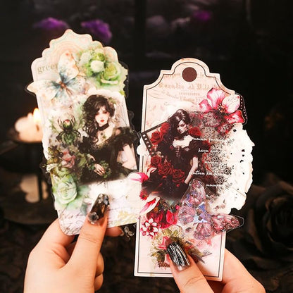 AuriicLeaf Gothic Dreamweaver PET Stickers, 60Pcs Dark Aesthetic Stickers for Scrapbooking, Journaling, DIY Crafts, and Art Supplies