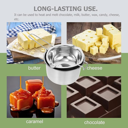 Sewroro Double Boiler Set - Stainless Steel Chocolate Melting Pot for Chocolate, Soap, Wax, Candle (600ml)