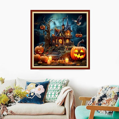Foxdiviy Stamped Cross Stitch Kits Full Range of Embroidery Needlework Starter Kits for Beginners Adults 11CT Embroidery Patterns Art Crafts DIY Needlepoint Kits-Magic Night 18x18 inch