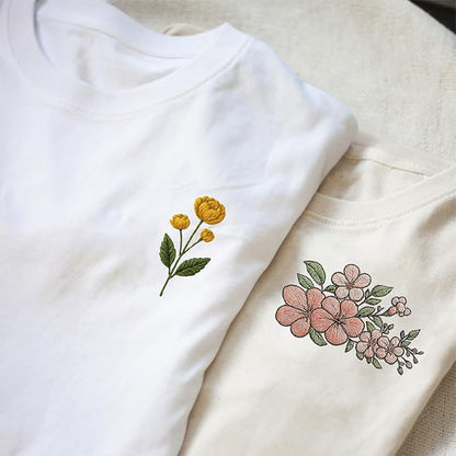 ORIGACH 4 Sheets Large Water Soluble Embroidery Patterns Stabilizers - Pre-Printed Floral, Plants, Mushroom & Bonsai Designs - Stick & Stitch Embroidery Paper for Hand Sewing Lovers