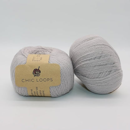 Chic Loops Knitting Kit for Beginners, Knitted Hat Beginner Crochet Kit for Adults, Crochet Soft and Warm Beanie Cozy Skull Cap for Womem with Instruction(Cloudy)