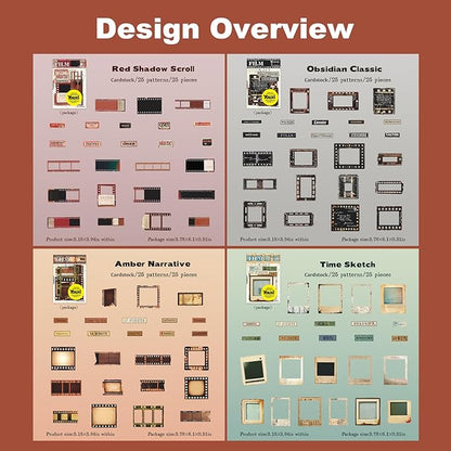 AuriicLeaf Retro Film Frame Scrapbook Stickers, 100pcs Vintage Cardstock Ephemera Labels & Borders for Journaling, Planners, Collage, DIY Crafts, Aesthetic Decoration Supplies