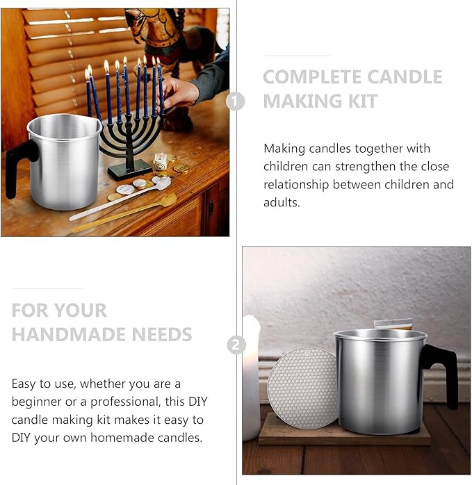 TOKIDNY Stainless Steel Candle Making Pouring Pot with Spout DIY Wax Melting Cup for Candle Making Tools High-Temperature Melting Pot Suitable for Beginners and Professionals Random Color