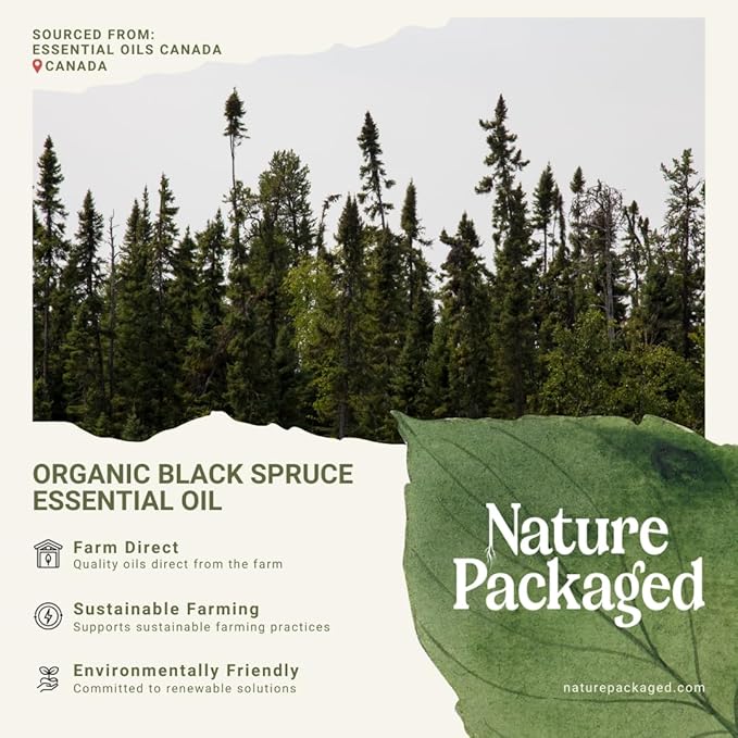 Nature Packaged Organic Black Spruce Essential Oil from Canada - Black Spruce Essential Oils for Candle Scent (5mL)