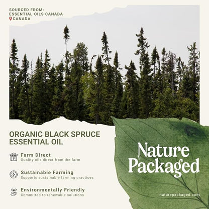 Nature Packaged Organic Black Spruce Essential Oil from Canada - Black Spruce Essential Oils for Candle Scent (5mL)