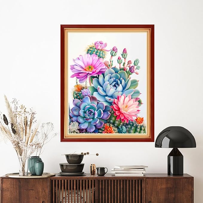 Artvxeay Stamped Cross Stitch Kits | Embroidery Kits for Beginners Craft Kit Needlepoint for Adults Supplies DIY 11CT-(Succulent Plants 16x20 inch)