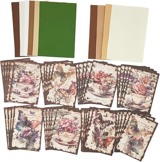 Vintage Scrapbooking Supplies Pack(100 Pieces) for Junk Journal Decoupage Paper Scrapbook Planner Sticker Aesthetic Cottagecore Collage Craft Album (04)