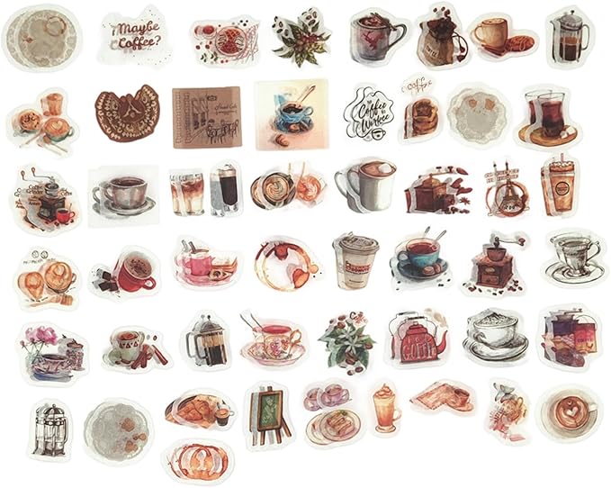 200PCS Vintage Scrapbooking Supplies Pack for Junk Journal Planners Decoupage Paper Scrapbook Stickers Aesthetic Cottagecore Collage Craft Album (Coffee)