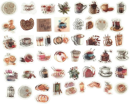 200PCS Vintage Scrapbooking Supplies Pack for Junk Journal Planners Decoupage Paper Scrapbook Stickers Aesthetic Cottagecore Collage Craft Album (Coffee)