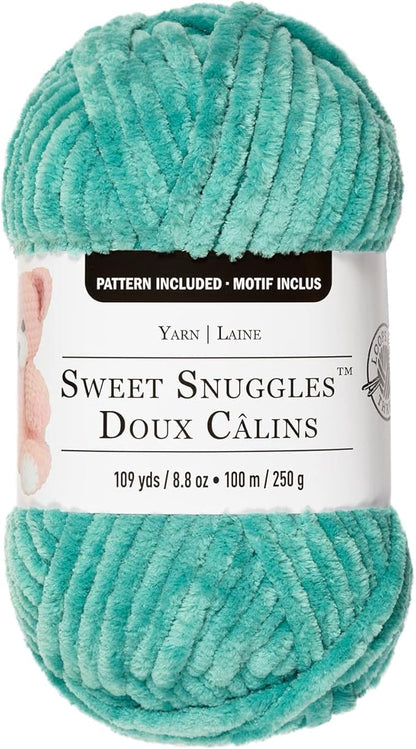 Loops & Threads Sweet Snuggles Yarn - Solid Yarn for Knitting, Crochet, Weaving, Arts & Crafts - Teal, Bulk 18 Pack