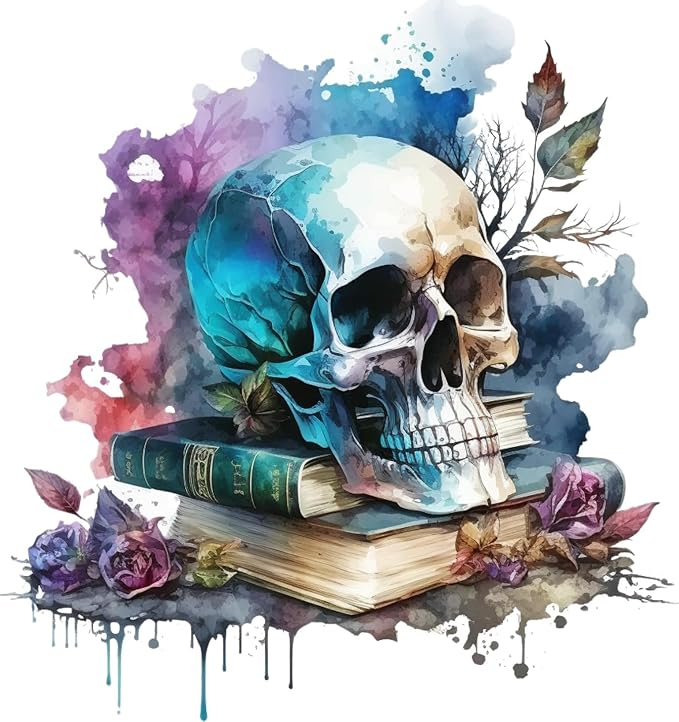 Moohue Stamped Cross Stitch Kits for Adults Clearance Skull 14CT Pre Printed Cross Stitch Kits for Beginners (Skull 4)