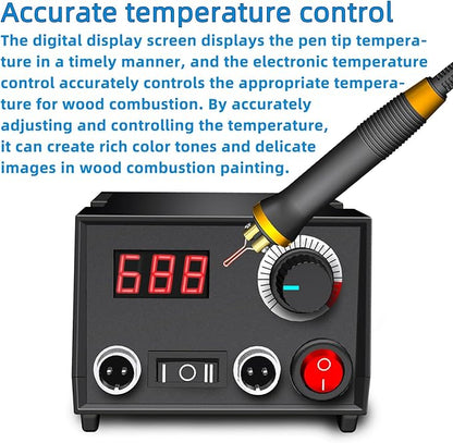FIRElood LH30 Wood Burning Kit, Digitally Adjustable Temperature Wood burner Pen Kit, Wood Burning Tool, Professional Wood Burner Tool Kit for Adults and Beginners Craft (LH30-2 NEW)