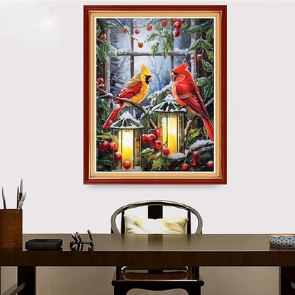 Redxing Stamped Cross Stitch Kits Embroidery kit for Beginners Adults Full Range of Embroidery Patterns Starter Kits DIY Printed Cross Stitch Kits Needlepoint Kits 11CT-Night Light Bird 16x20 inch