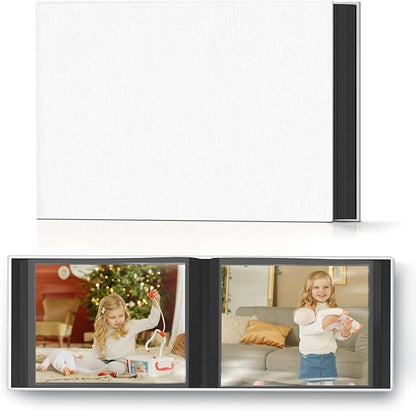 Popotop Photo Album 4x6 48 Pockets for Wedding Gifts,Linen Hardcover Picture Albums for Family Anniversary Baby Vacation Pictures