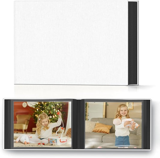 Popotop Photo Album 4x6 48 Pockets for Wedding Gifts,Linen Hardcover Picture Albums for Family Anniversary Baby Vacation Pictures