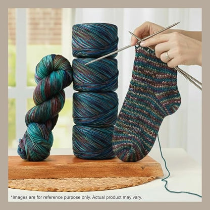 KnitPro Symfonie Hand Dyed Yarn | Extra Fine Merino Wool & Polyamide Blend for Knitting & Crocheting, Fingering Weight, Oeko-TEX Certified 400m, 100g Skein | Terra Variegated Tropical Seascape