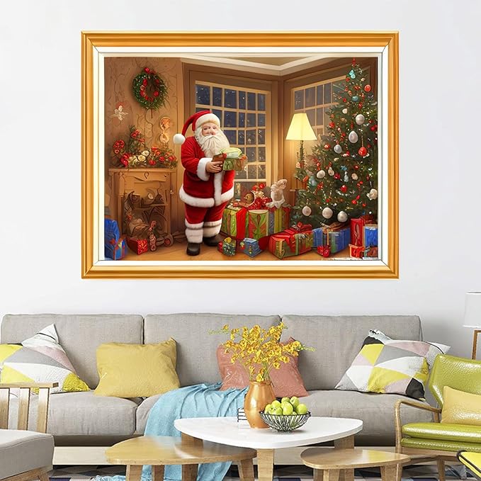 Joyhoor Cross Stitch Kits for Beginners Stamped Cross-Stitch Supplies Needlework preprint Embroidery Kits for Adults DIY Needlepoint Kits Embroidery Patterns 11CT-Santa Claus 16x20 inch