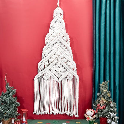 ORIGACH DIY Macrame Christmas Tree Large Wall Hanging kit Handmade Woven Macrame Wall Hanging Kit for Beginners Adults with Step by Step Video Tutorial Instruction Christmas Ornaments, 40x21inch