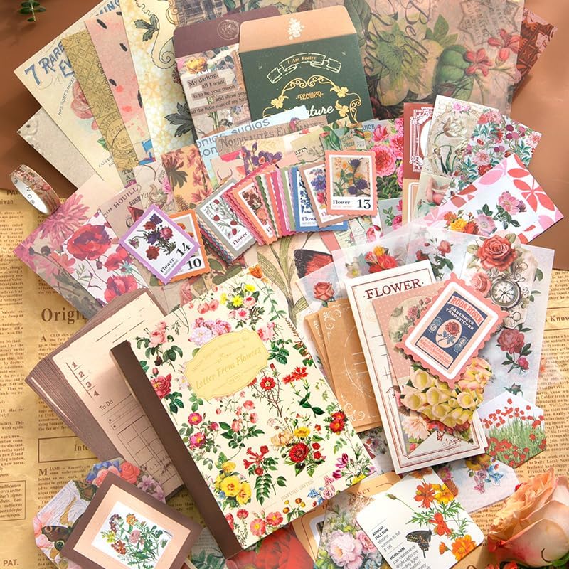 Scrapbooking Supplies Kit, A6 Grid Notebook, Vintage Junk Journaling Kit - Image 7