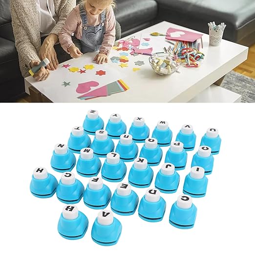 Asixxsix Alphabet Paper Punchers, 26 Uppercase English Letters Hole Punch Shape, Letter Shape Punches for DIY Crafting Supplies, Scrapbooking, Journaling, School Projects