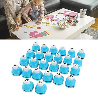 Asixxsix Alphabet Paper Punchers, 26 Uppercase English Letters Hole Punch Shape, Letter Shape Punches for DIY Crafting Supplies, Scrapbooking, Journaling, School Projects