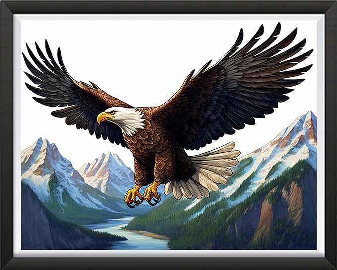 DMCVIVR Stamped Cross Stitch Kits for Beginners Adults Needlepoint Kits for Beginners Embroidery Kits for Adults Crossstitch Kit for Beginners 11CT-Eagles Spread Wings 16x20 inch