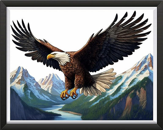 DMCVIVR Stamped Cross Stitch Kits for Beginners Adults Needlepoint Kits for Beginners Embroidery Kits for Adults Crossstitch Kit for Beginners 11CT-Eagles Spread Wings 16x20 inch