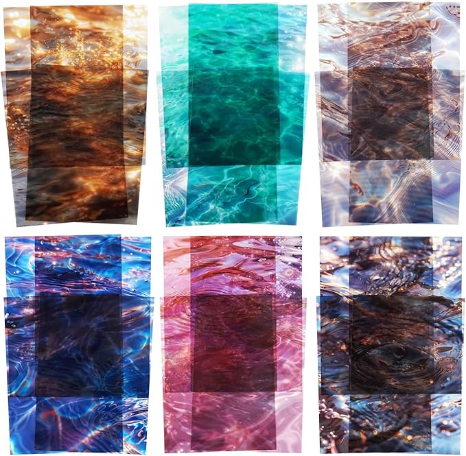 AuriicLeaf Wave PET Scrapbook Stickers Set, 60PCS Ocean Ephemera for Scrapbooking, Junk Journaling, Crafting, DIY Projects, Diaries, and Art Supplies