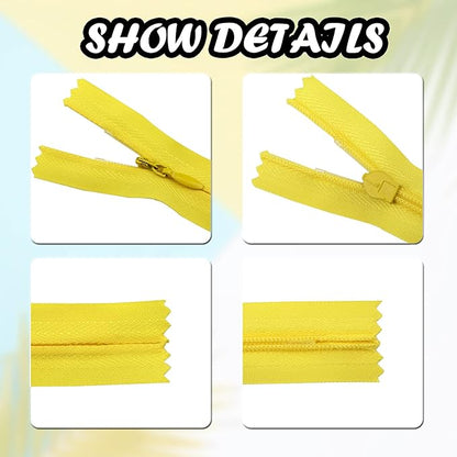 Invisible Zippers, DOITEM 30pcs 14 Inch Invisible Multicolor Nylon Coil Zippers for Sewing and Crafts 15 Colors