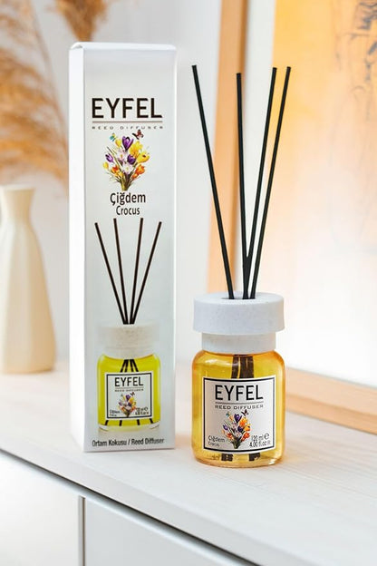 EYFEL Reed Diffusers for Home – Crocus Reed Diffuser Set 4.05 fl oz Oil Diffuser Sticks, Bathroom Diffuser, Home Fragrances, Scented Sticks, Home Décor