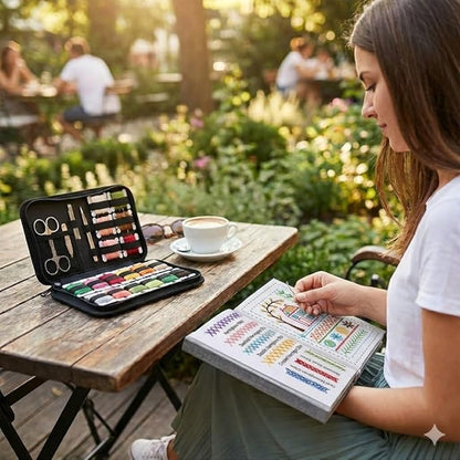 Nyrvexa 2026 New Embroidery Stitch Book Kit,Comes with a Complete Toolkit and Instructional Tutorial,Portable All Scenario Embroidery Stitch Book for Beginners and Enthusiast