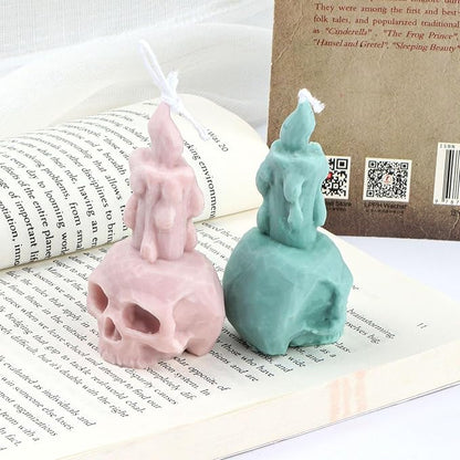 Grainrain Skull Silicone Candle Molds for Candle Making Wax Soap Making Mould Moldes de Silicona para Velas moldes Jabones Create 3D Candles for Home Decoration and Gifts (F20-SXY166)
